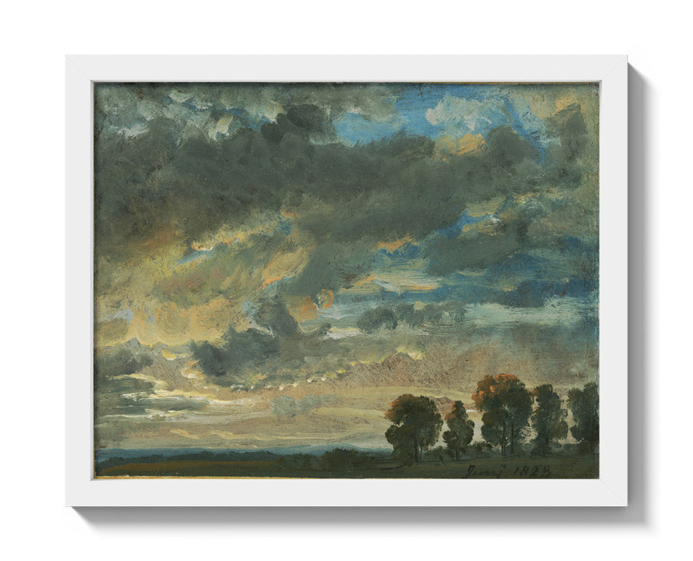 Clouds in the Evening by Johan Christian Dahl - Small / Full Bleed / White Frame