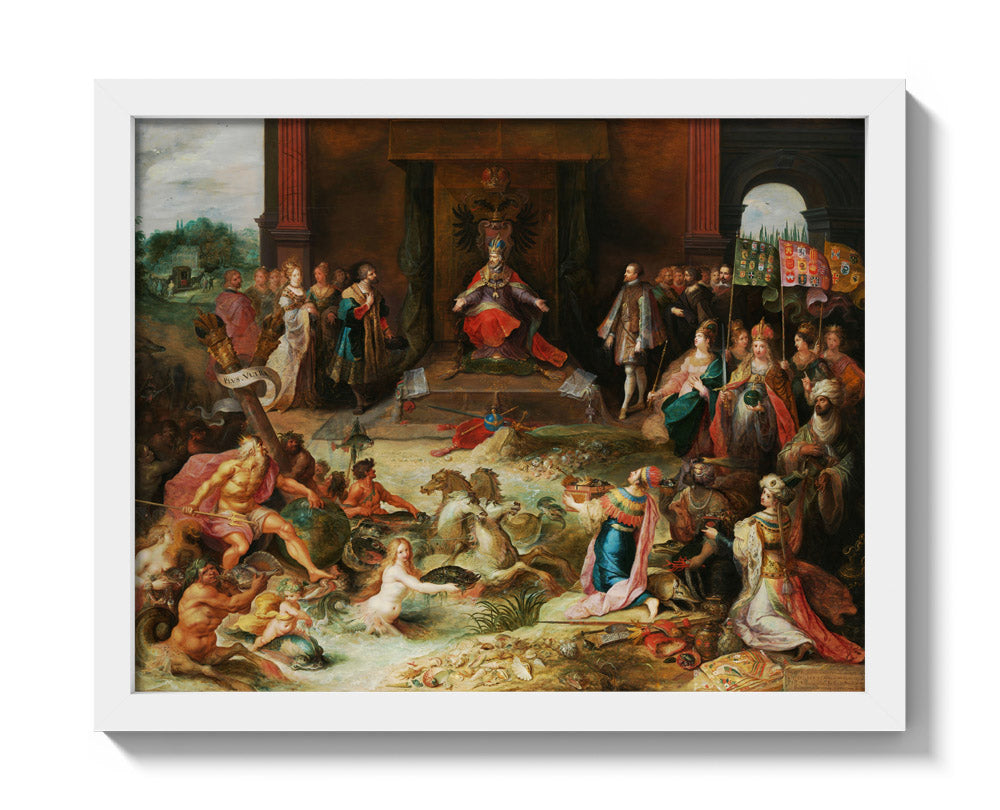 Allegory on the Abdication of Emperor Charles v in Brussels by Frans Francken (II) - Small / Full Bleed / White Frame