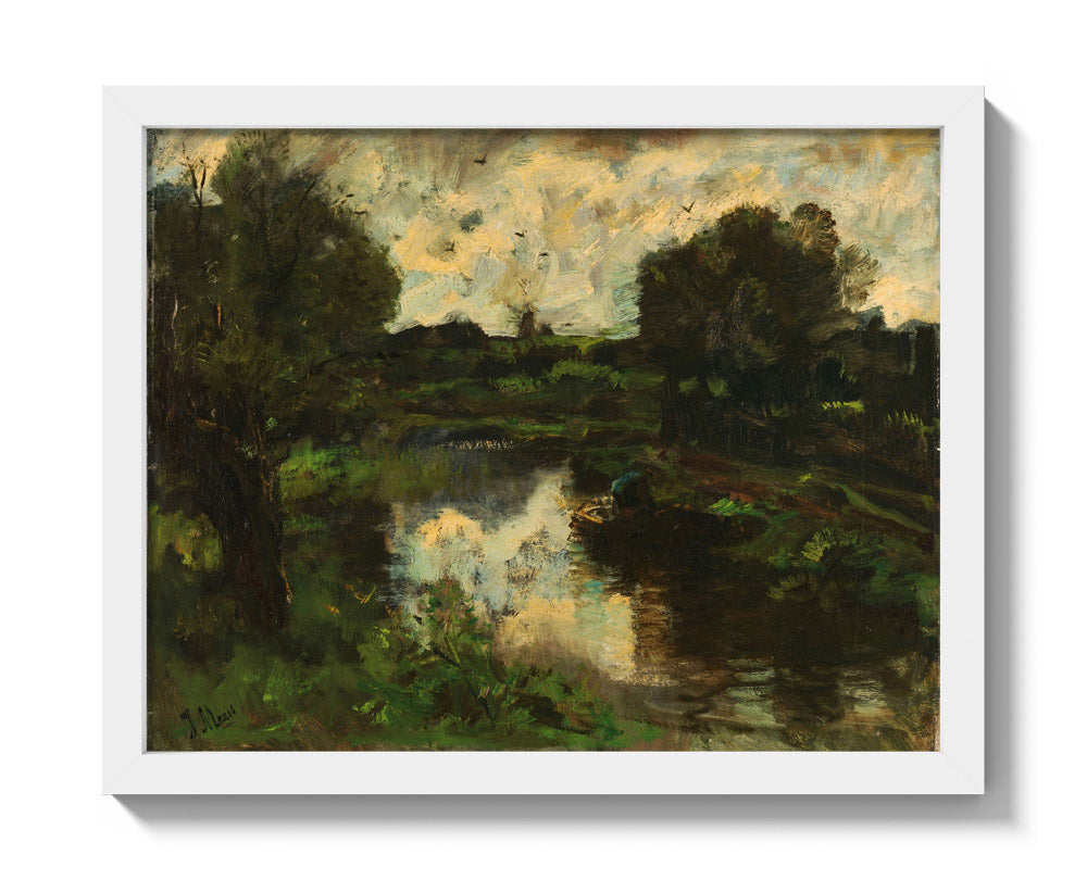 A Polder Landscape after a Thunderstorm by Jacob Maris - Small / Full Bleed / White Frame