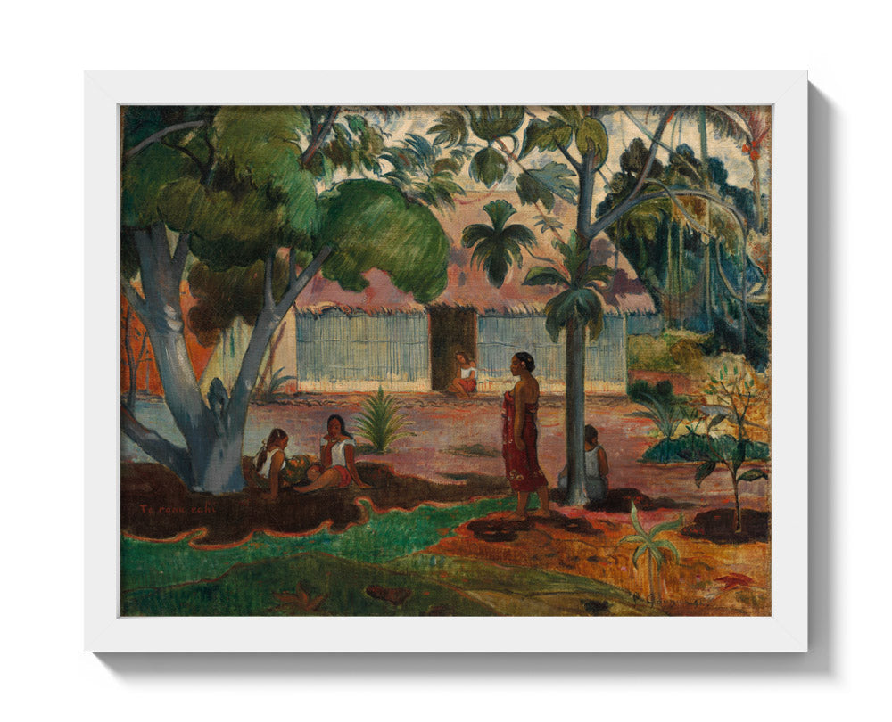 The Large Tree by Paul Gauguin - Small / Full Bleed / White Frame