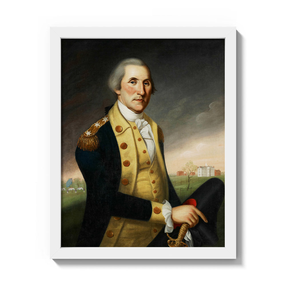 George Washington at Princeton by Charles W. Peale - Small / Full Bleed / White Frame