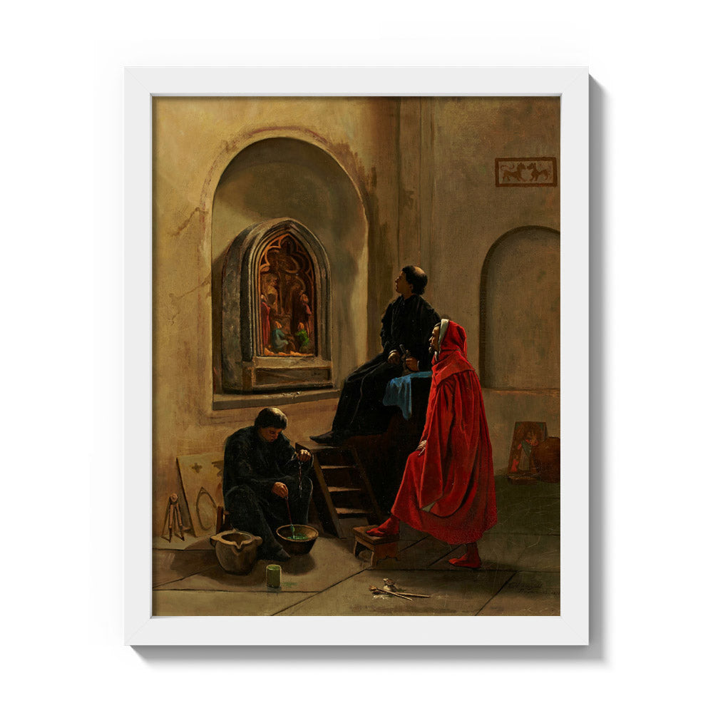 The Artist Paints the Church by Edwin H. Blashfield - Small / Full Bleed / White Frame