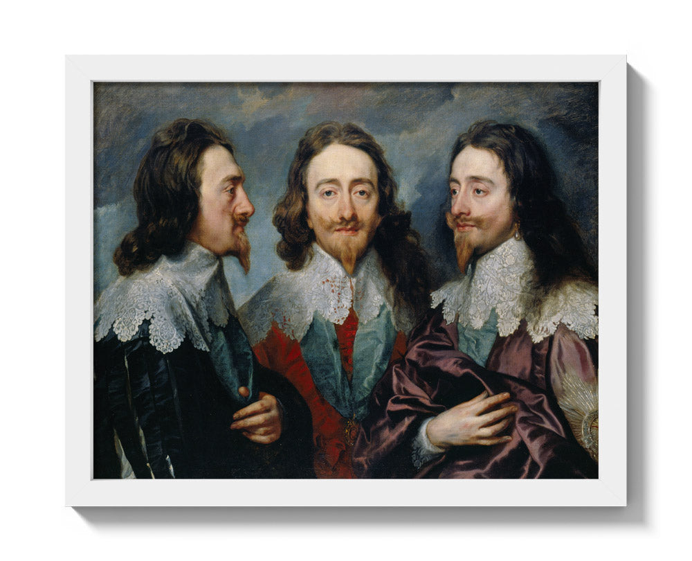 Anthony van Dyck - Charles I - Small / Full Bleed / White Frame