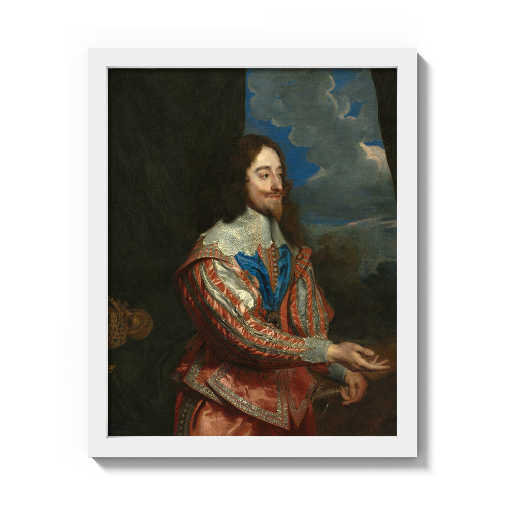 Anthony van Dyck - Portrait of Charles I - Small / Full Bleed / White Frame