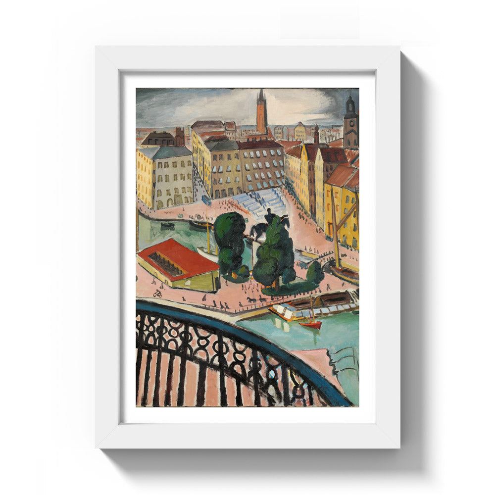 Karl Johan's Square, Stockholm by Isaac Grünewald - Compact / With Margin / White Frame