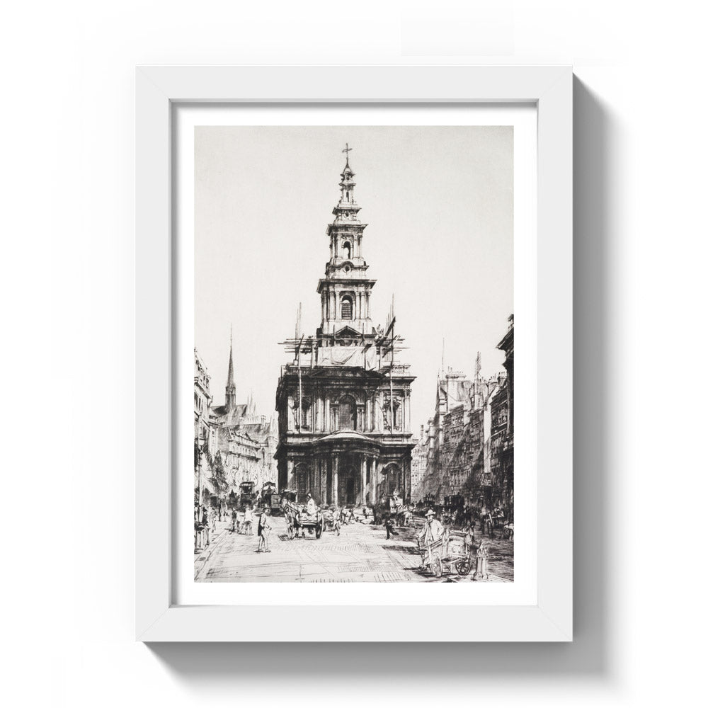 St. Mary le Strand by Francis Dodd - Compact / With Margin / White Frame