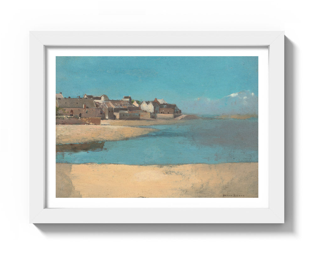 Odilon Redon - Village by the Sea in Brittany - Compact / With Margin / White Frame