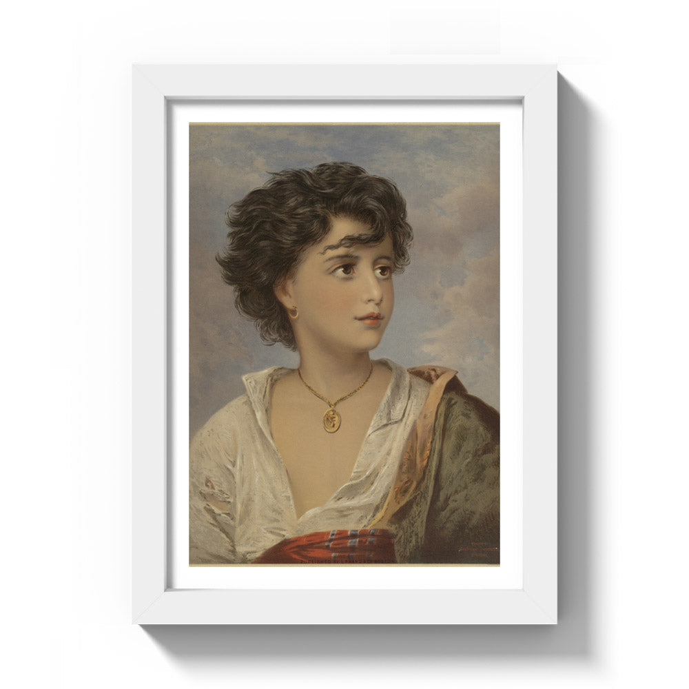 Gustav Karl Ludwig Richter - Neapolitan Fisher Boy - Compact / With Margin / White Frame