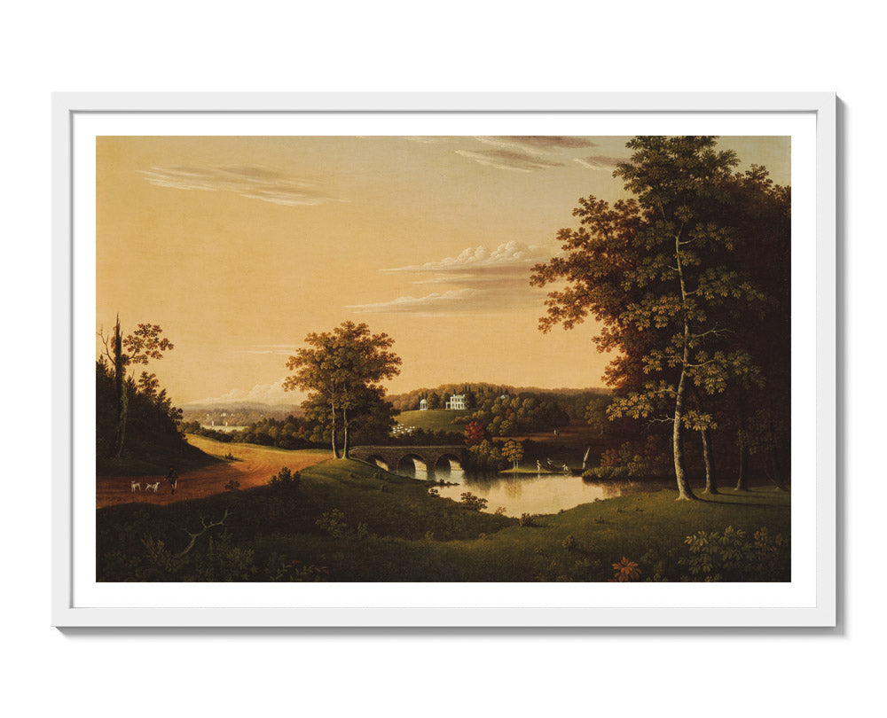 Point Breeze, the Estate of Joseph Napoleon Bonaparte at Bordentown, New Jersey by Charles B. Lawrence - Extra Large / With Margin / White Frame