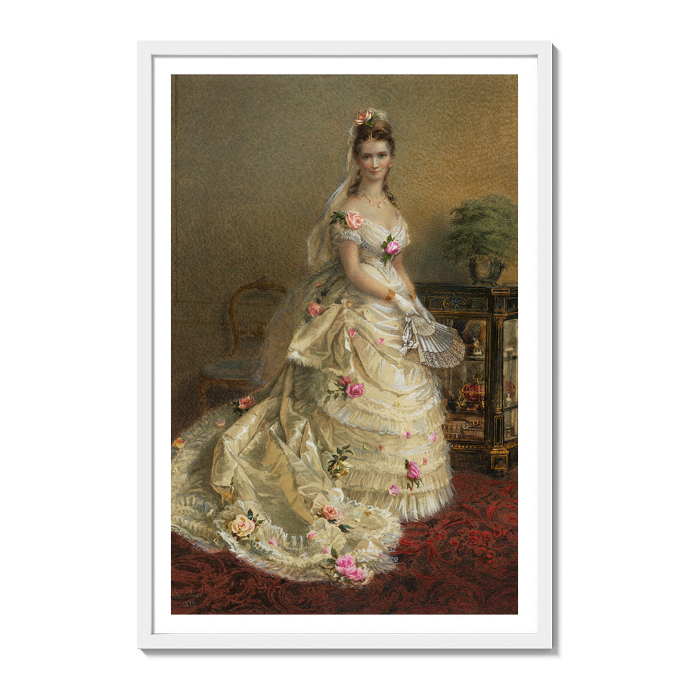 Portrait of Julie Farmer by Nicholas Chevalier - Extra Large / With Margin / White Frame