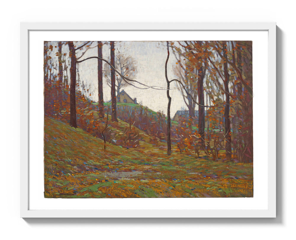 Near Pleasant Run, Irvington, Indianapolis by Clifton A. Wheeler - Large / With Margin / White Frame