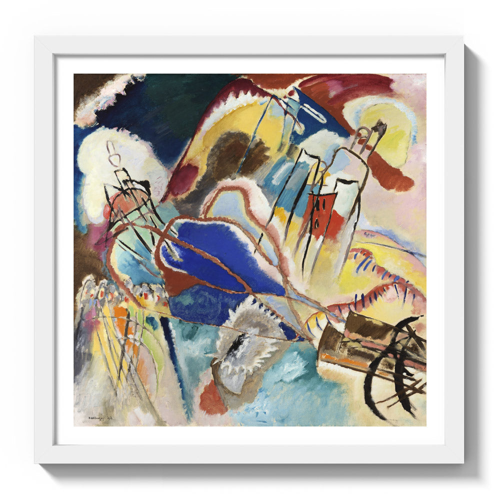 Improvisation No. 30 (Cannons) by Vasily Kandinsky - Medium / With Margin / White Frame