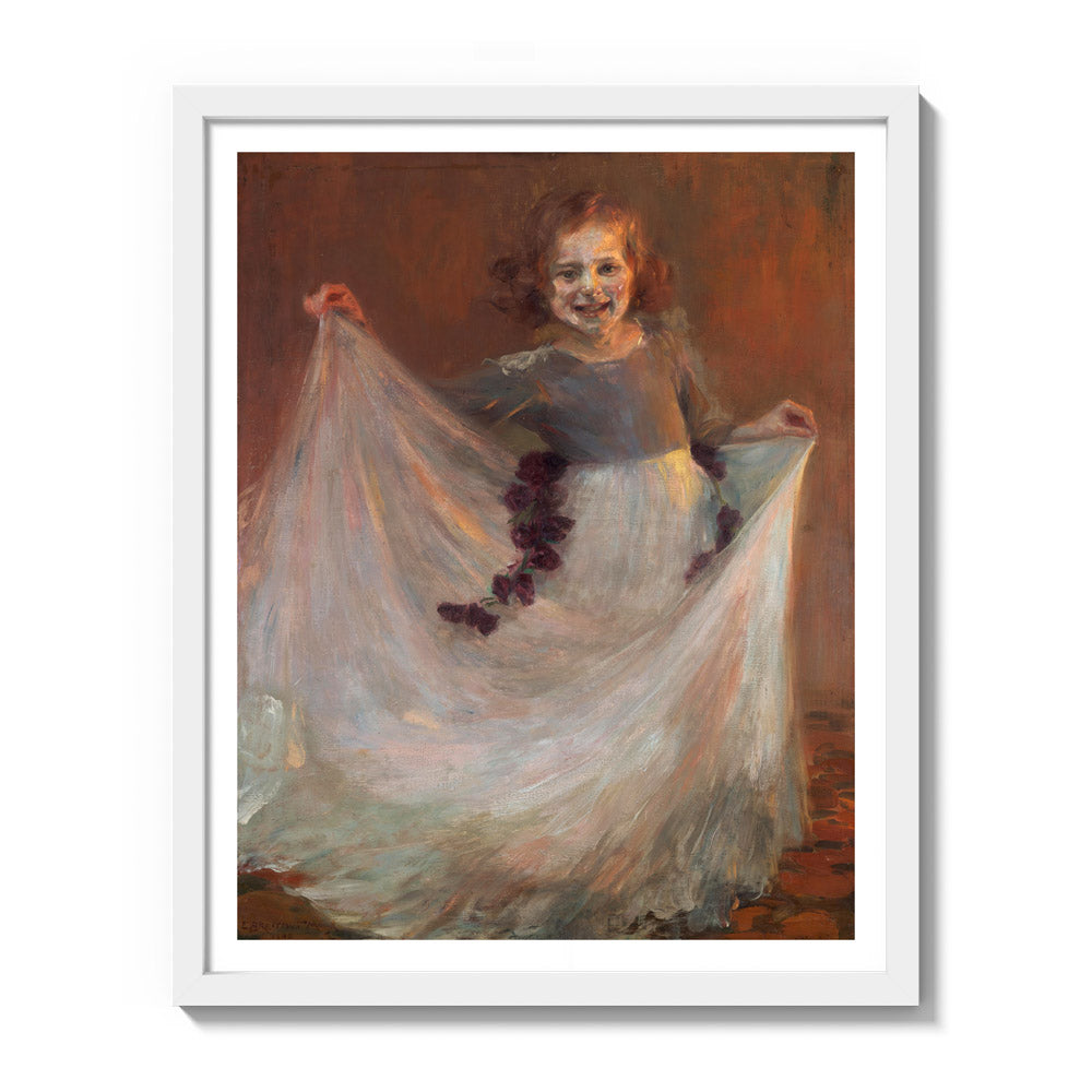 Children's dance by Eugenie Breithut-Munk - Medium / With Margin / White Frame