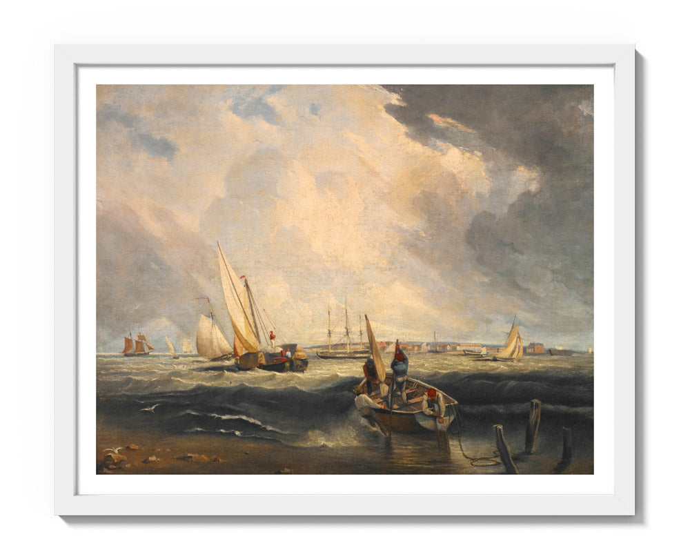 Bligh Sands, Sheerness by Clarkson Stanfield - Medium / With Margin / White Frame