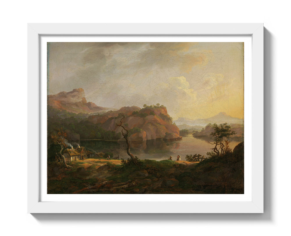 Nordic Landscape with a dead Tree by Johan Christian Dahl - Small / With Margin / White Frame