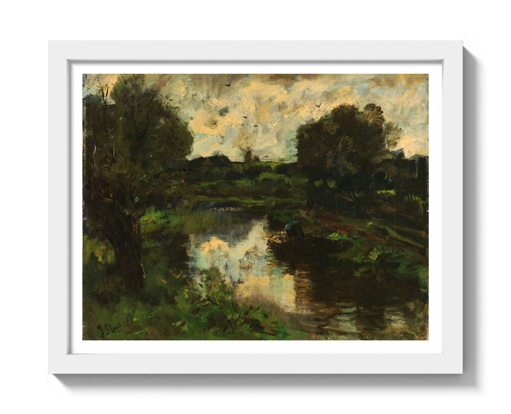 A Polder Landscape after a Thunderstorm by Jacob Maris - Small / With Margin / White Frame
