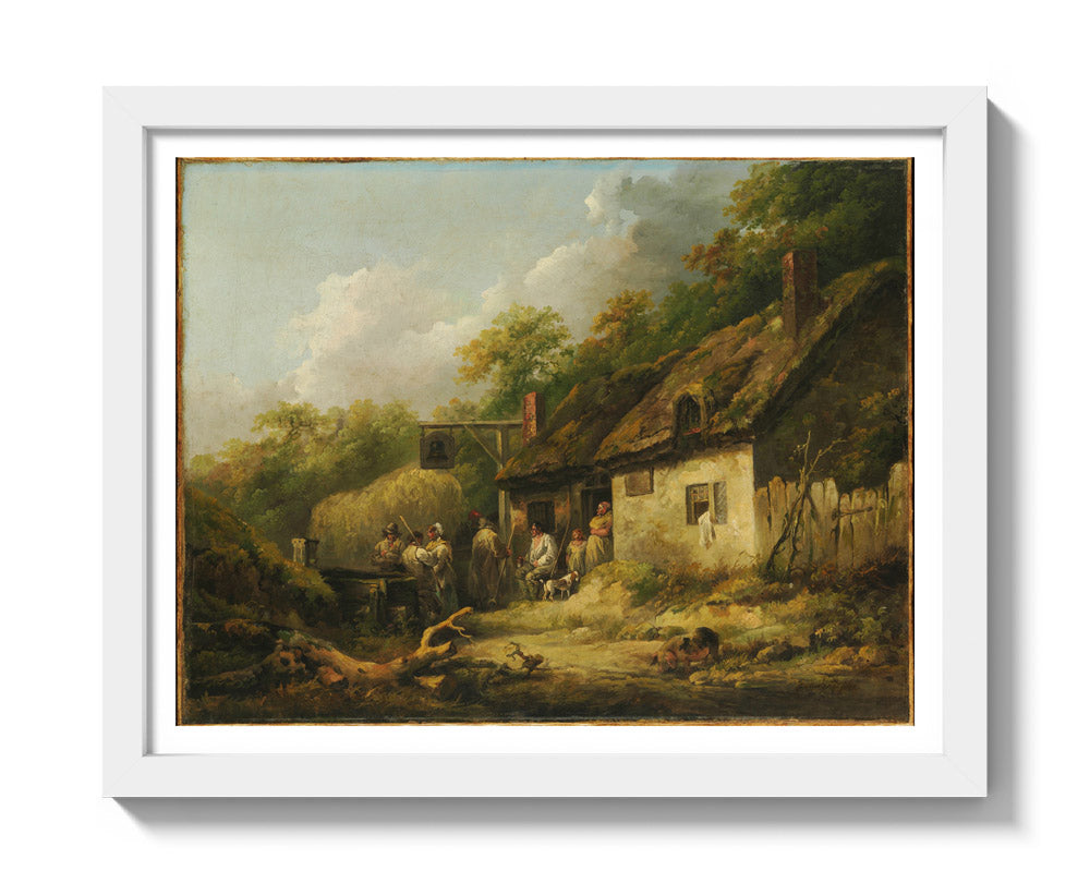 The Bell Inn by George Morland - Small / With Margin / White Frame