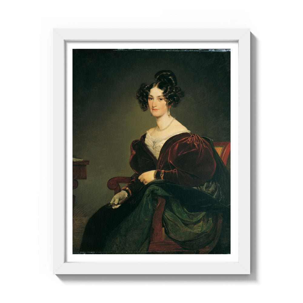 Amalie Josefine Klein, née von Henikstein (1806–1871) by Friedrich von Amerling - Small / With Margin / White Frame