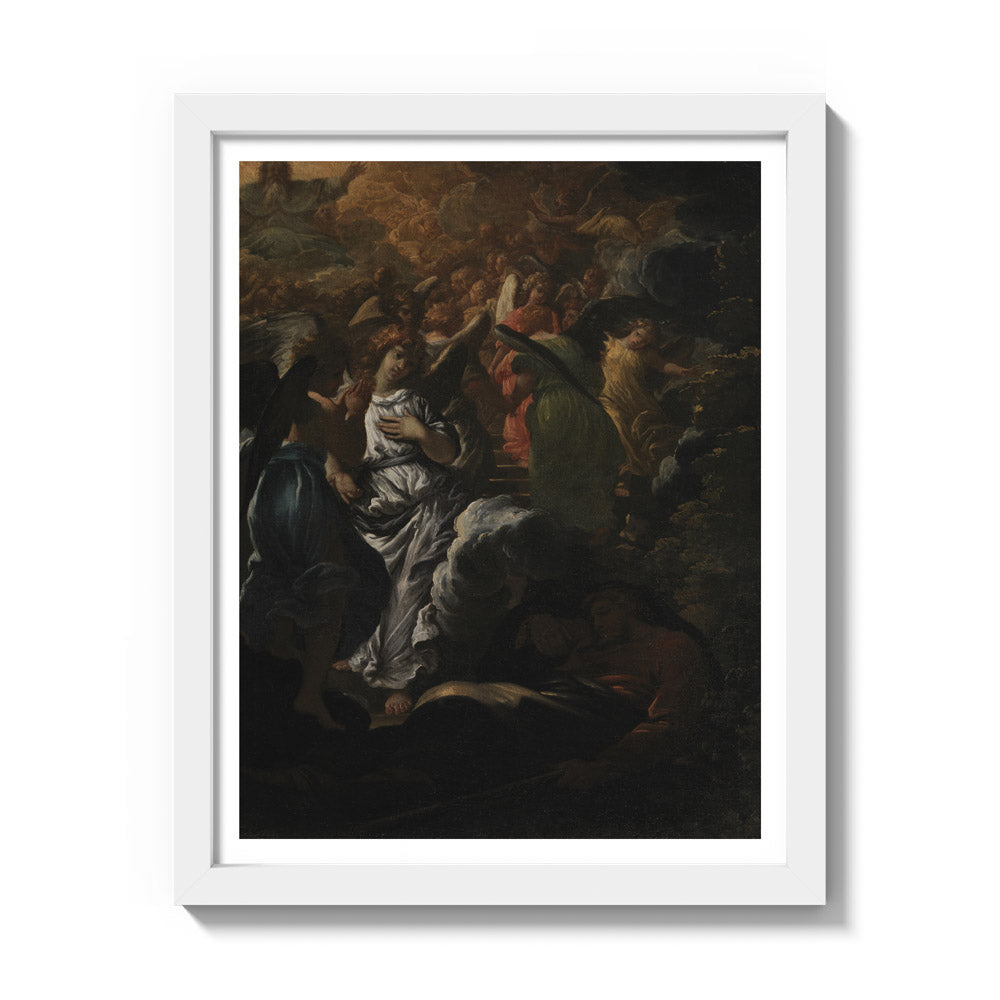 The Dream of Jacob by Girolamo Troppa - Small / With Margin / White Frame