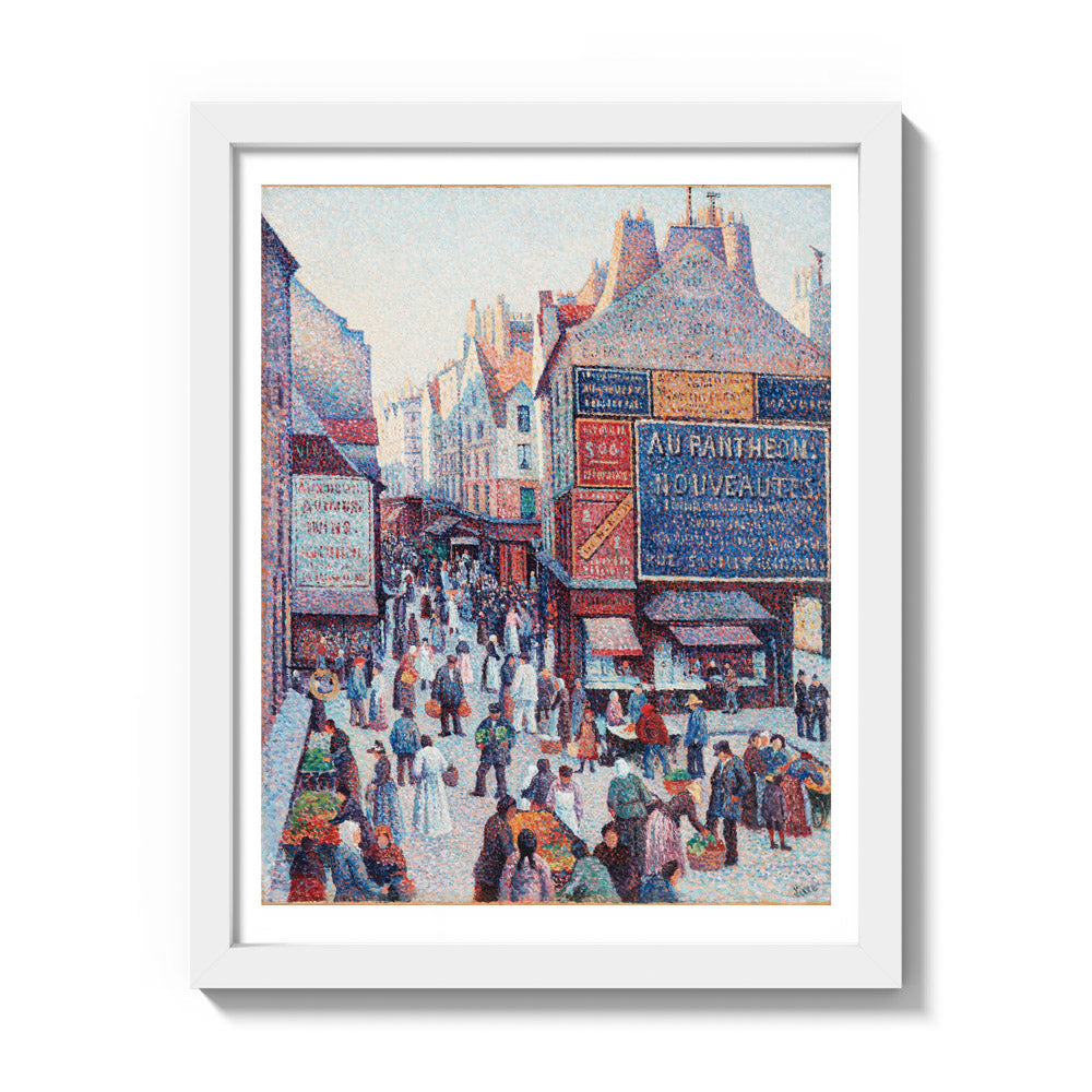 La Rue Mouffetard by Maximilien Luce - Small / With Margin / White Frame