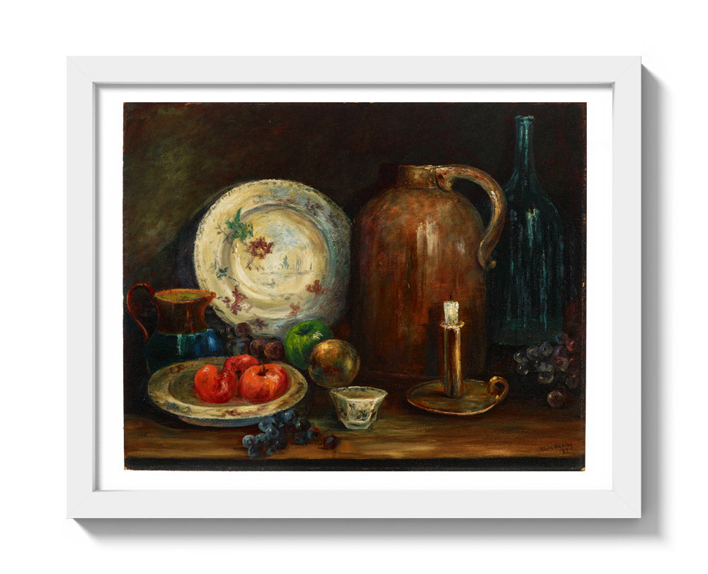 Still Life by Alice R. Hadley - Small / With Margin / White Frame