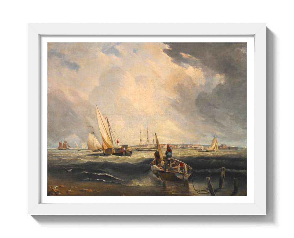 Bligh Sands, Sheerness by Clarkson Stanfield - Small / With Margin / White Frame