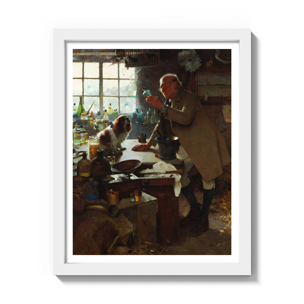 The result of high living by Frederick Hall - Small / With Margin / White Frame