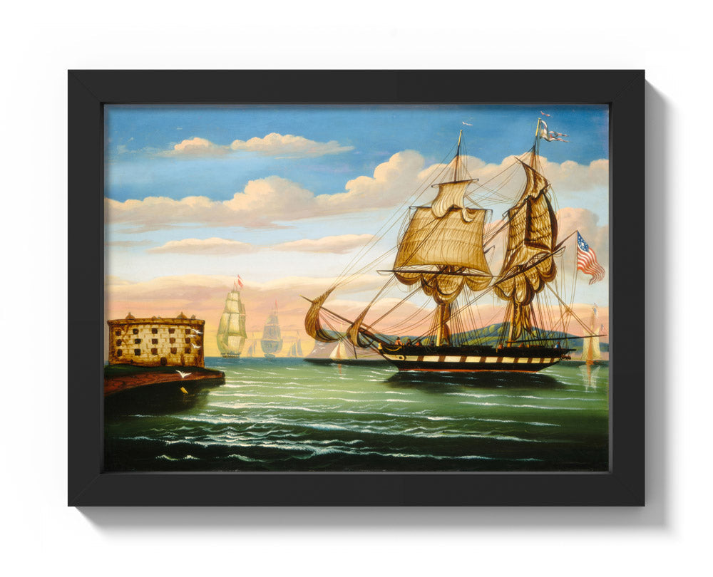 Thomas Chambers - Bay of New York Sunset - Compact / Full Bleed / Black Frame - Poster
