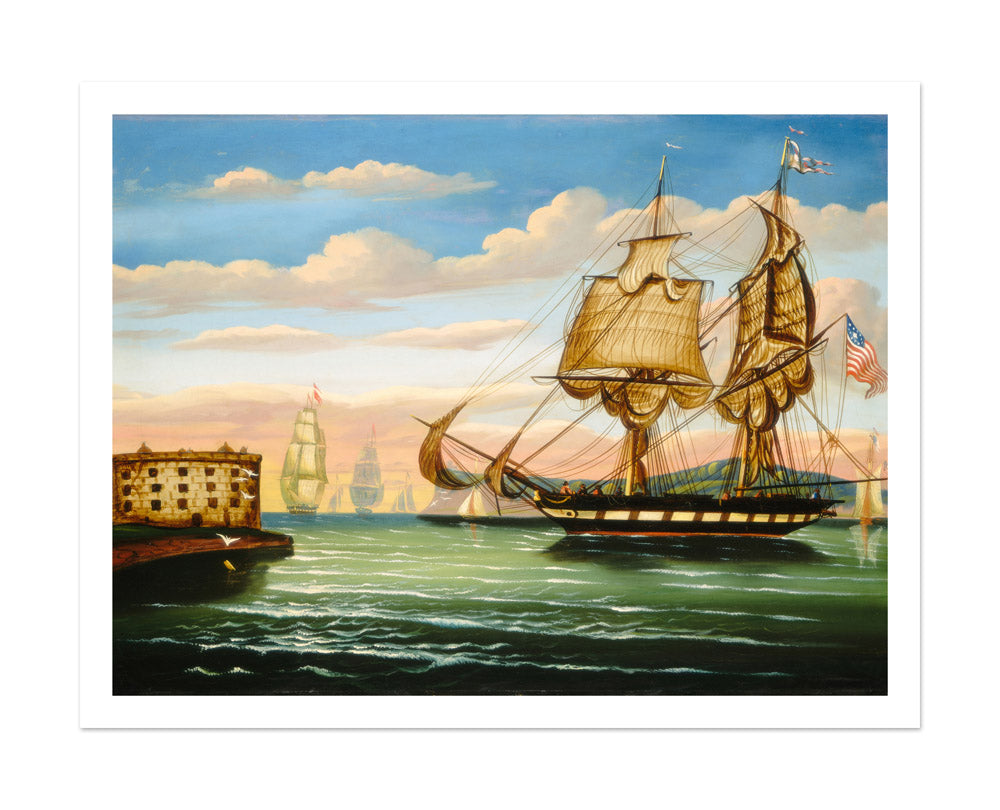 Thomas Chambers - Bay of New York Sunset - Extra Large / With Margin / No Frame - Poster