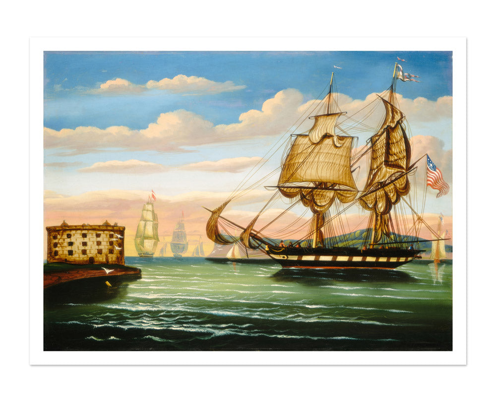Thomas Chambers - Bay of New York Sunset - Majestic / With Margin / No Frame - Poster