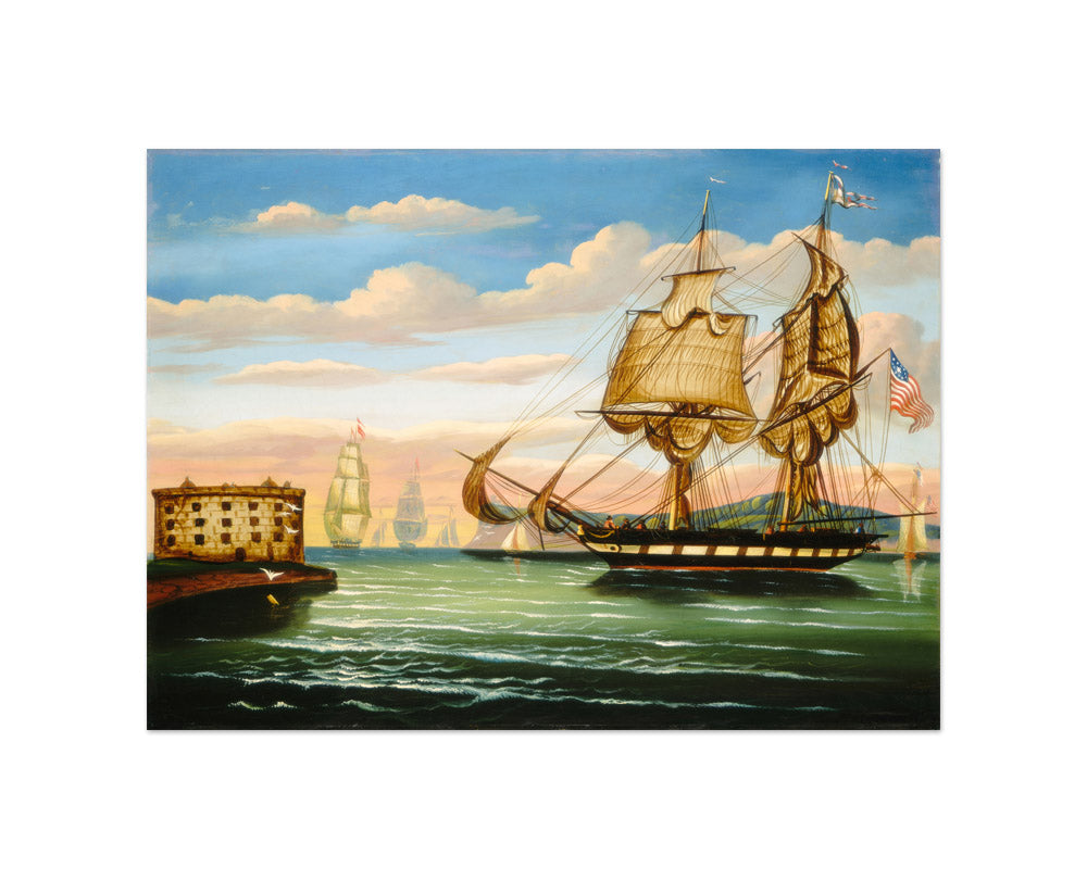 Thomas Chambers - Bay of New York Sunset - Small / Full Bleed / No Frame - Poster