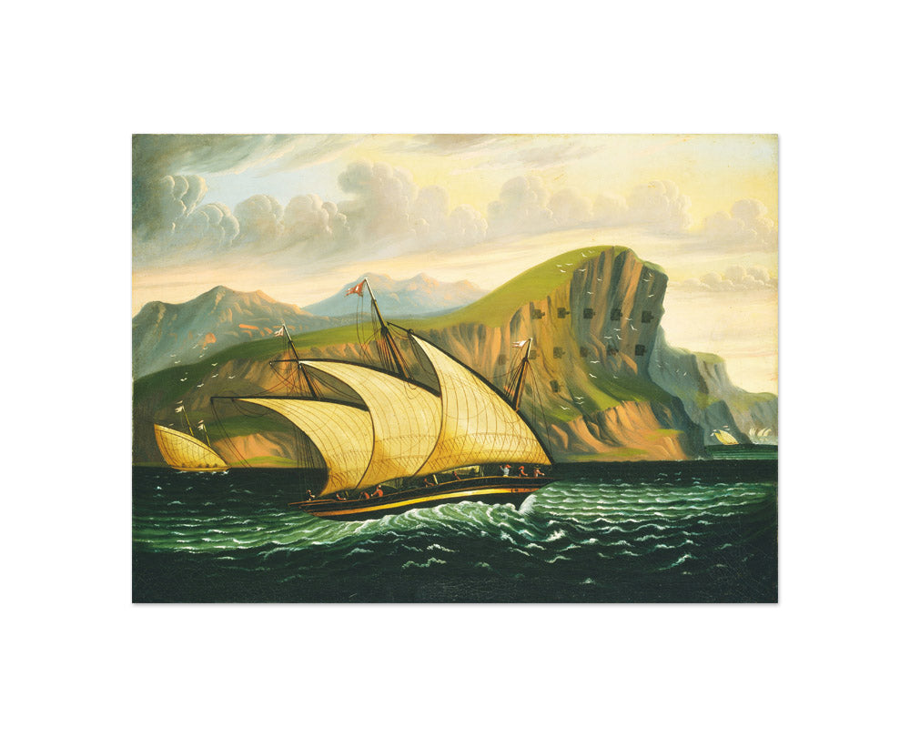 Thomas Chambers - Felucca off Gibraltar - Compact / Full Bleed / No Frame - Poster