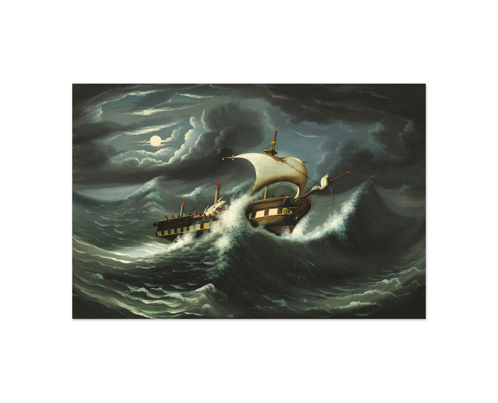 Thomas Chambers - Storm-Tossed Frigate - Compact / Full Bleed / No Frame - Poster