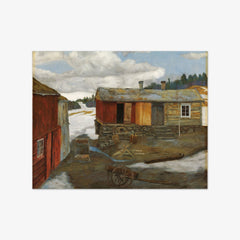 Courtyard in Slush at Røros by Harald Sohlberg - thumbnail_0_nf_66b0f59b1000f9bb7f31f650