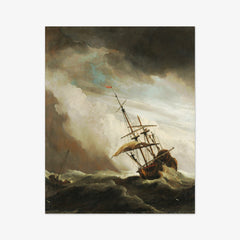 A Ship on the High Seas Caught by a Squall, Known as ‘The Gust’ by Willem van de Velde the Younger - thumbnail_0_nf_66fc1ca48213847b6f357912