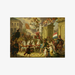 Allegory of the Triumphal Procession of the Prince of Orange, the Future King Willem II, as the Hero of Waterloo, 1815 by Cornelis van Cuylenburgh (II) - thumbnail_0_nf_66fce6238213847b6f357a17