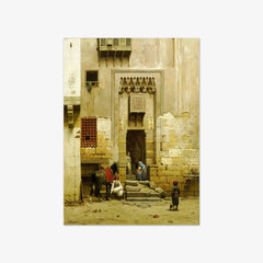 The Courtyard of a house in Cairo by Willem de Famars Testas - thumbnail_0_nf_66fda4308213847b6f357a4b