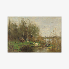 Ducks beside a duck shelter on a ditch by Geo Poggenbeek - thumbnail_0_nf_66fdad058213847b6f357a90