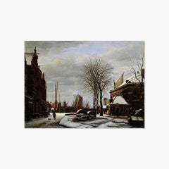 Whetstone Market (Slijpsteenmarkt) in Amsterdam with the Building 'Het Zeerecht' in Winter (The Slypsteenen at Amsterdam) by George Pieter Westenberg - thumbnail_0_nf_66fdce0e8213847b6f357b5d