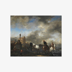 Horsepond near a Boundary Stone by Philips Wouwerman - thumbnail_0_nf_66fe64f88213847b6f357bc0