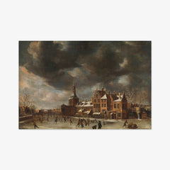 The Blauwpoort in Leiden in the Winter by Abraham Beerstraten - thumbnail_0_nf_66fe68cc8213847b6f357bd1