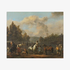 The Riding School by Johannes Lingelbach - thumbnail_0_nf_66fe78008213847b6f357bea
