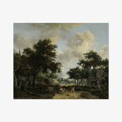 Wooded Landscape with Merrymakers in a Cart by Meindert Hobbema - thumbnail_0_nf_66fe80d78213847b6f357c0c