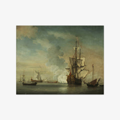 English Warship Firing a Salute by Unknown - thumbnail_0_nf_671038e9762cab4eff78717c