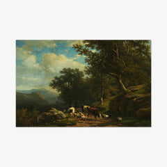 Landscape with a Peasant and His Flock by Alexander Joseph Daiwaille - thumbnail_0_nf_67104851762cab4eff78722a