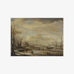 Frozen River with a Footbridge by Aert van der Neer - thumbnail_0_nf_6716453b3d19ba02d720742a