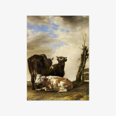 Two Cows and a Young Bull beside a Fence in a Meadow by Paulus Potter - thumbnail_0_nf_6738ff9f746ff704b89f876b