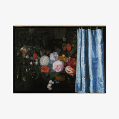 Trompe-l'Oeil Still Life with a Flower Garland and a Curtain by Adriaen van der Spelt - thumbnail_0_nf_673900f2746ff704b89f8798