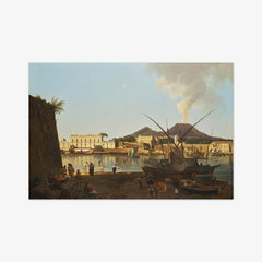 The Harbor of Granatello near Portici with Mount Vesuvius in the Background by Joseph Rebell - thumbnail_0_nf_673cb8d15e0c5e198f5ec634
