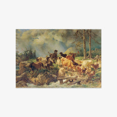Mountainous landscape with cows by Franz Xaver von Pausinger - thumbnail_0_nf_673cbbf05e0c5e198f5ec647